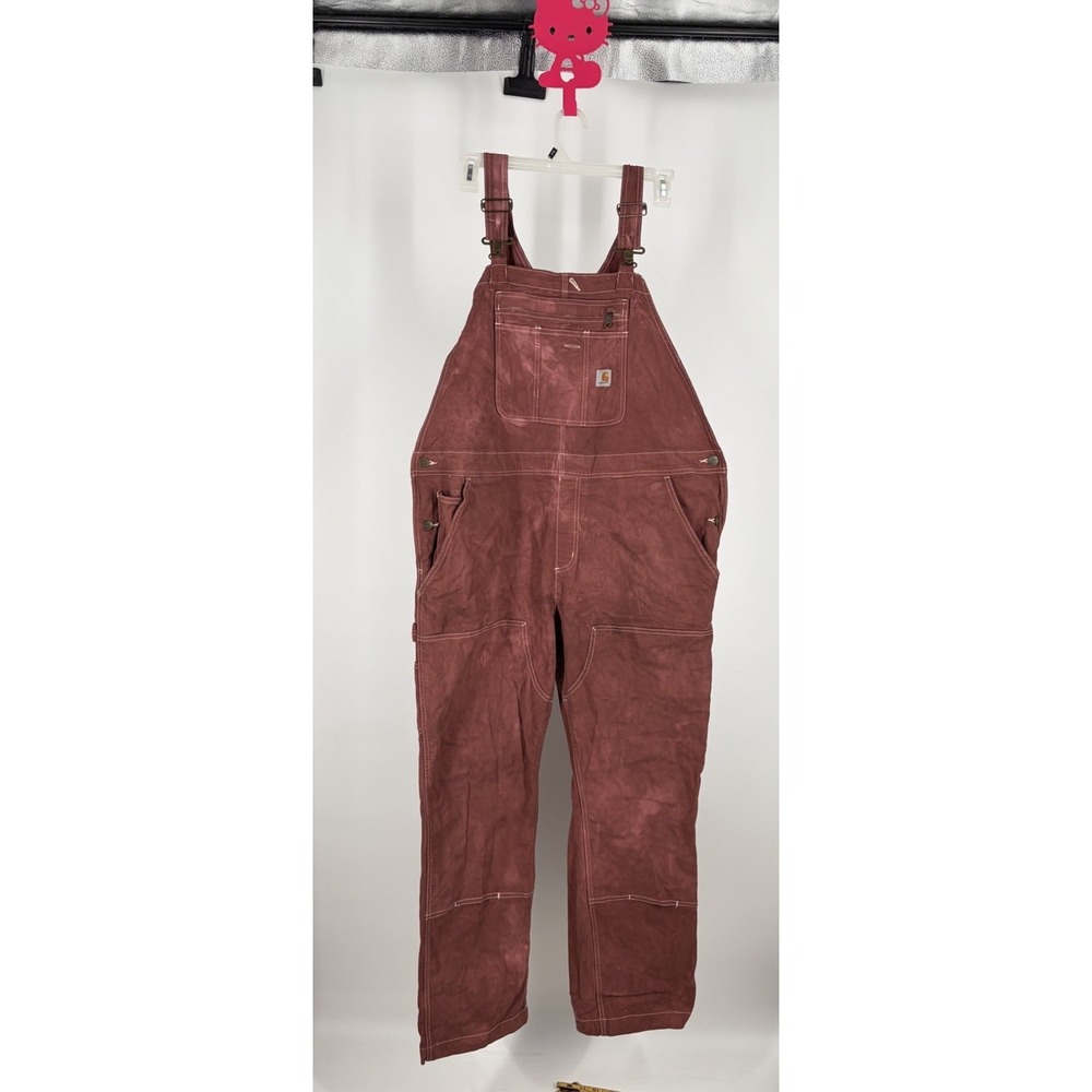 Carhartt Womens XL Cranberry Bib Overalls Loose Fit Carpenter Workwear Utility